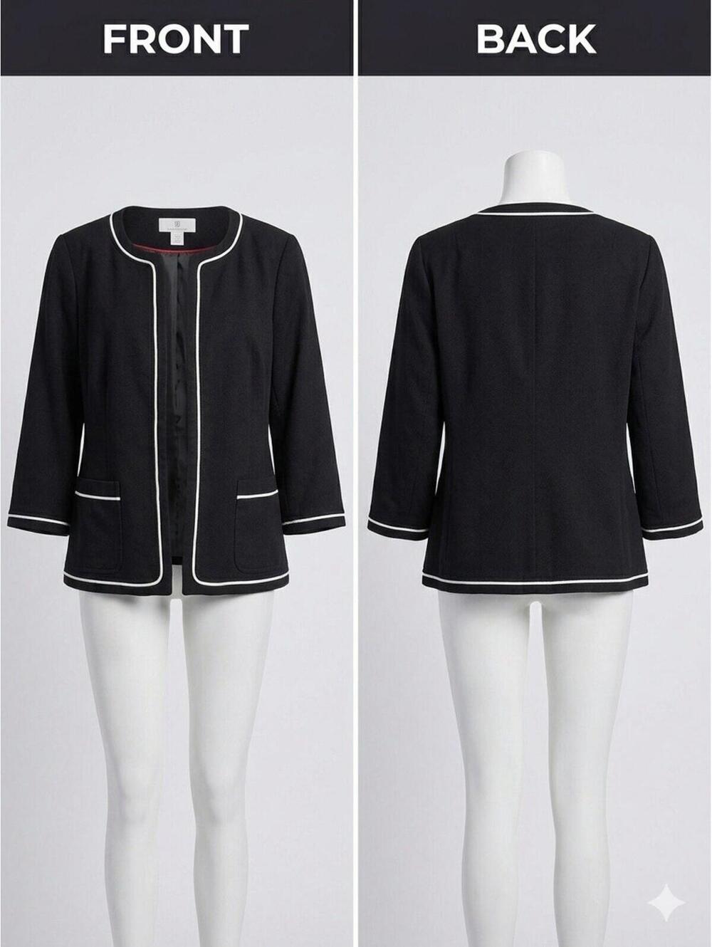 Women’s East 5th Piped Avenue Black Open-Front Jacket 2x 31-23